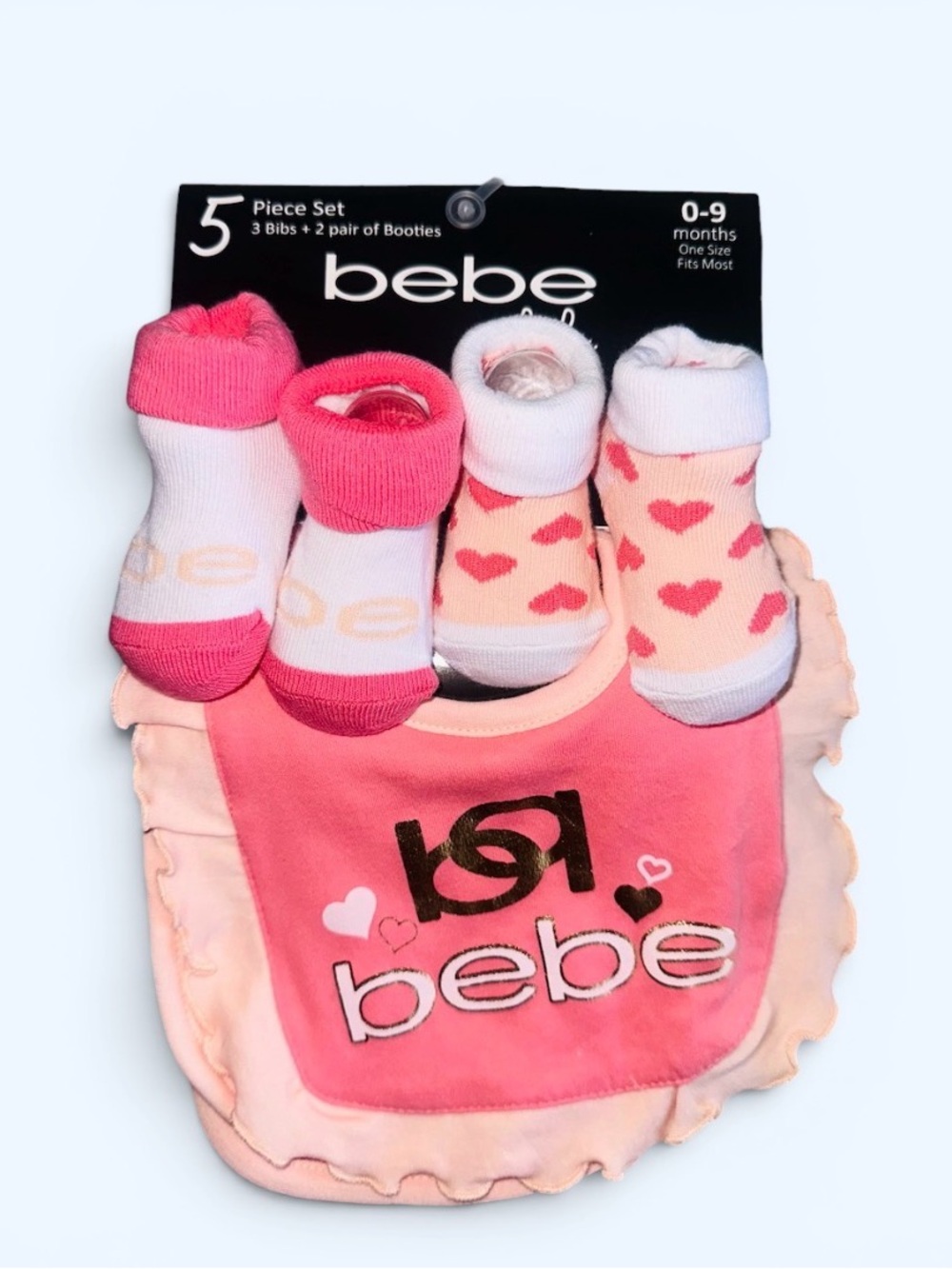 New Bebe Baby Bib & Bootie Set